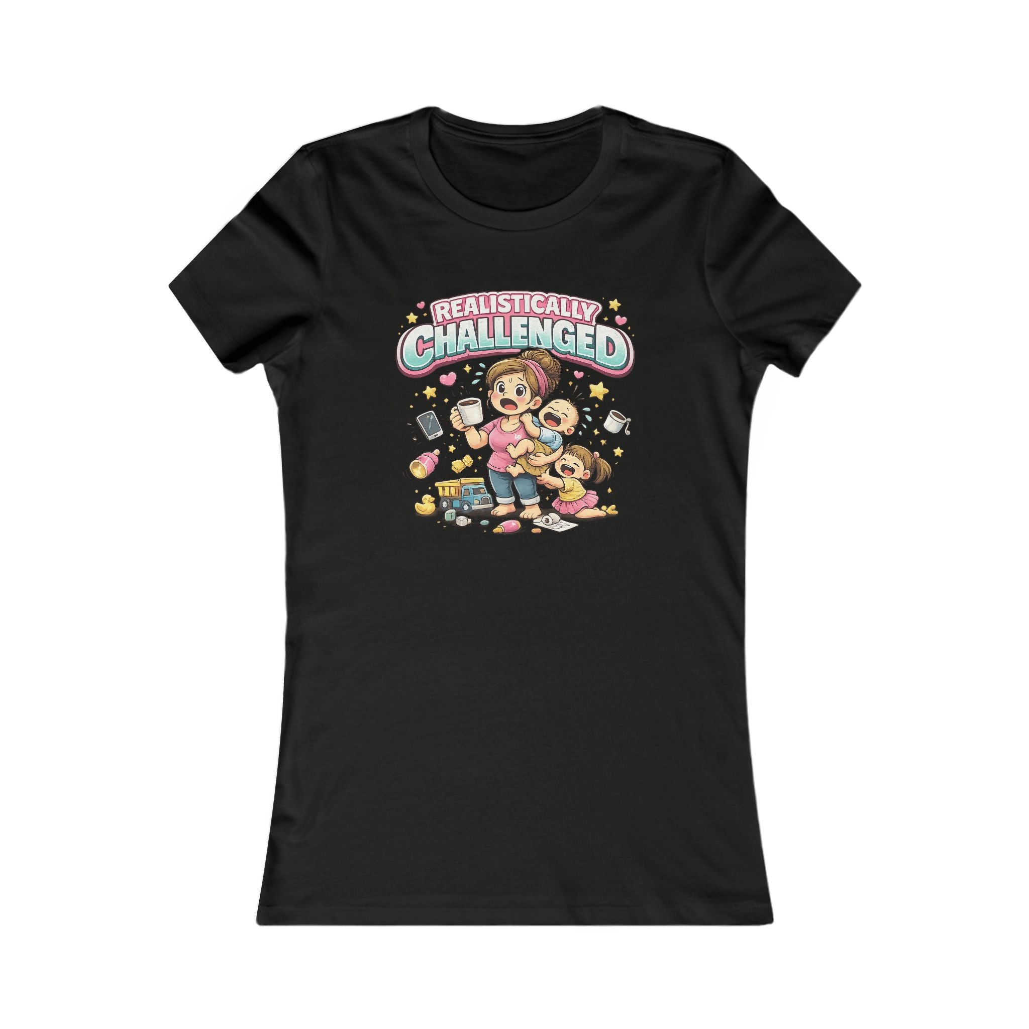 Realistically Challenged Women's Tee – Cute Mom & Kids Funny Graphic Shirt