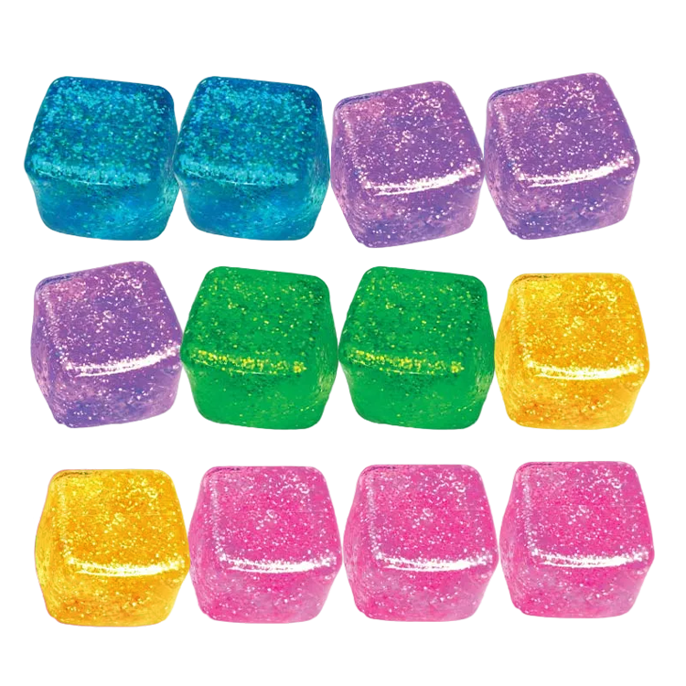 Fun Doh Squish & Squeeze Sparkle Cube Fidget Toy