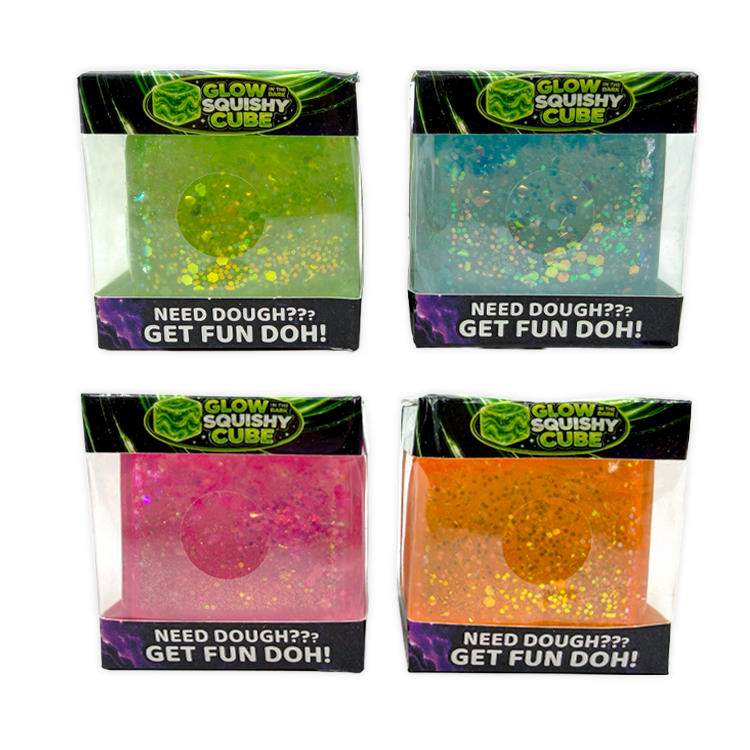 Fun Doh Glow in the Dark Squishy Sparkle Cube