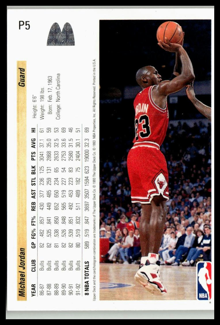1992-93 Upper Deck McDonald's #P5 Michael Jordan