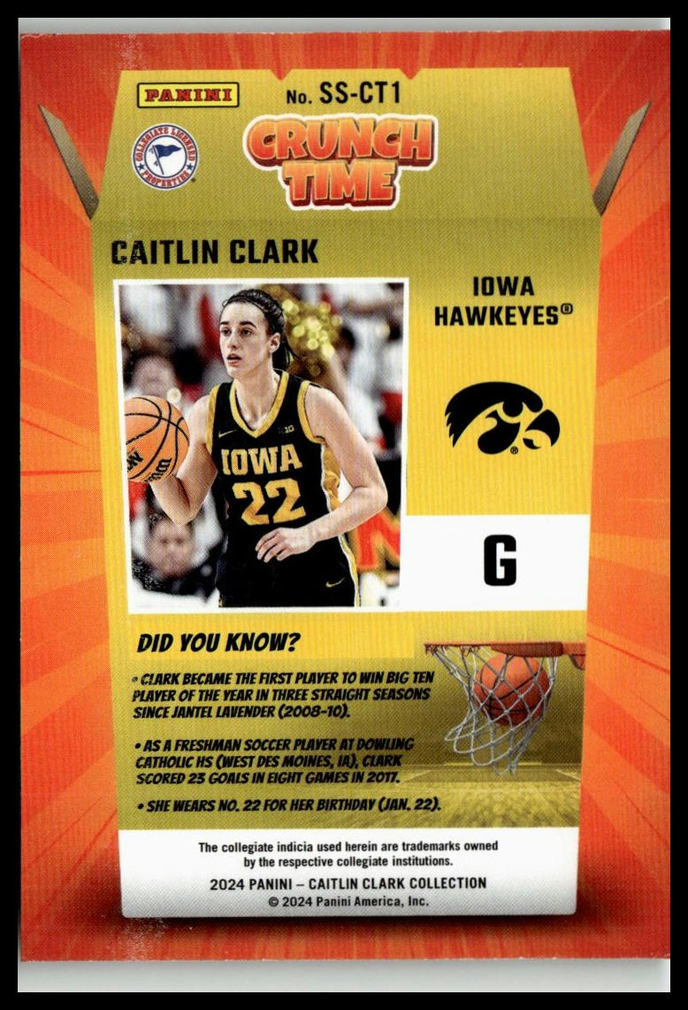 2024 Panini Caitlin Clark Collection #SS-CT1 Caitlin Clark Crunch Time