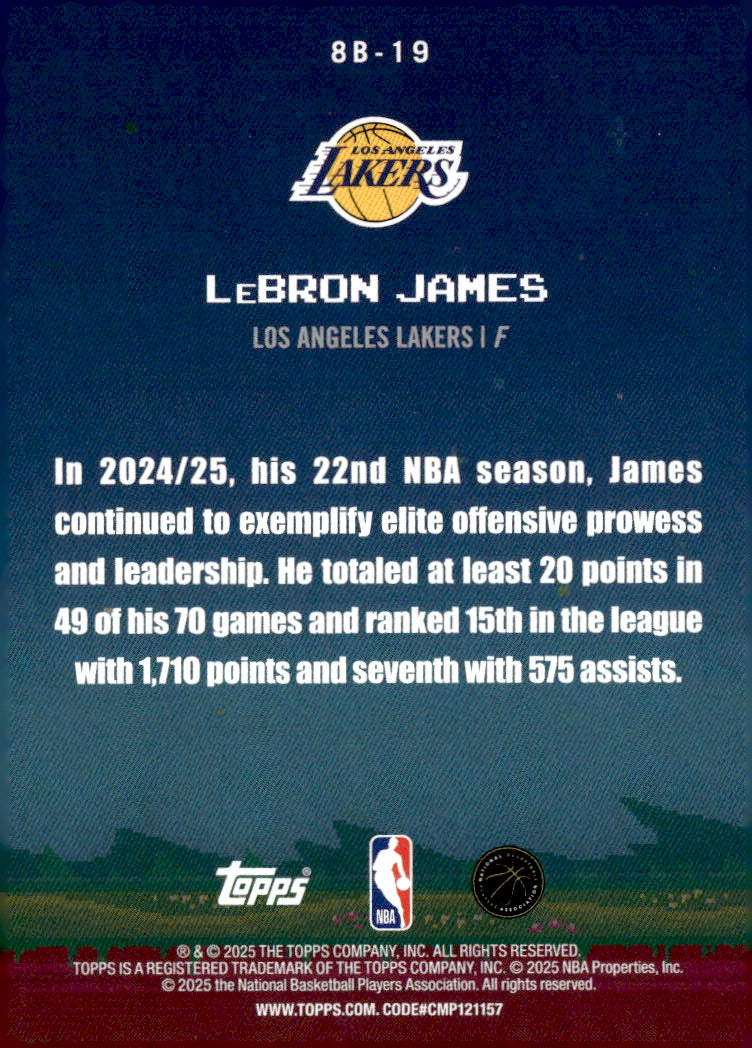 2025-26 Topps #8B-19 LeBron James 8-Bit Ballers