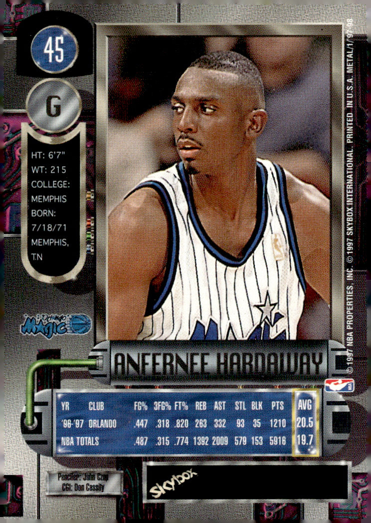 1997-98 Metal Universe #45 Anfernee Hardaway