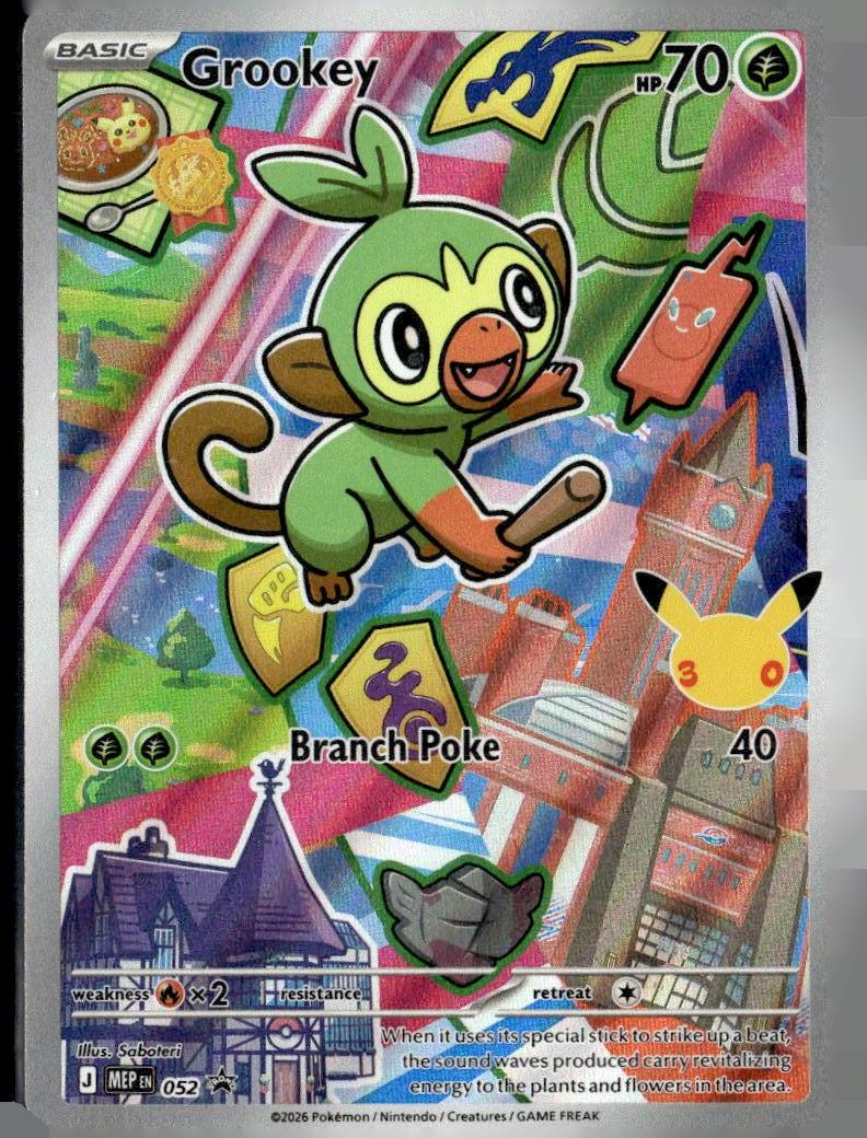 #52 Grookey Holo, Full Art, Promo Near Mint or Better A31