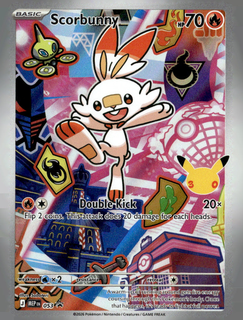 Mega Evolution #53 Scorbunny Holo, Promo Near Mint or Better A31