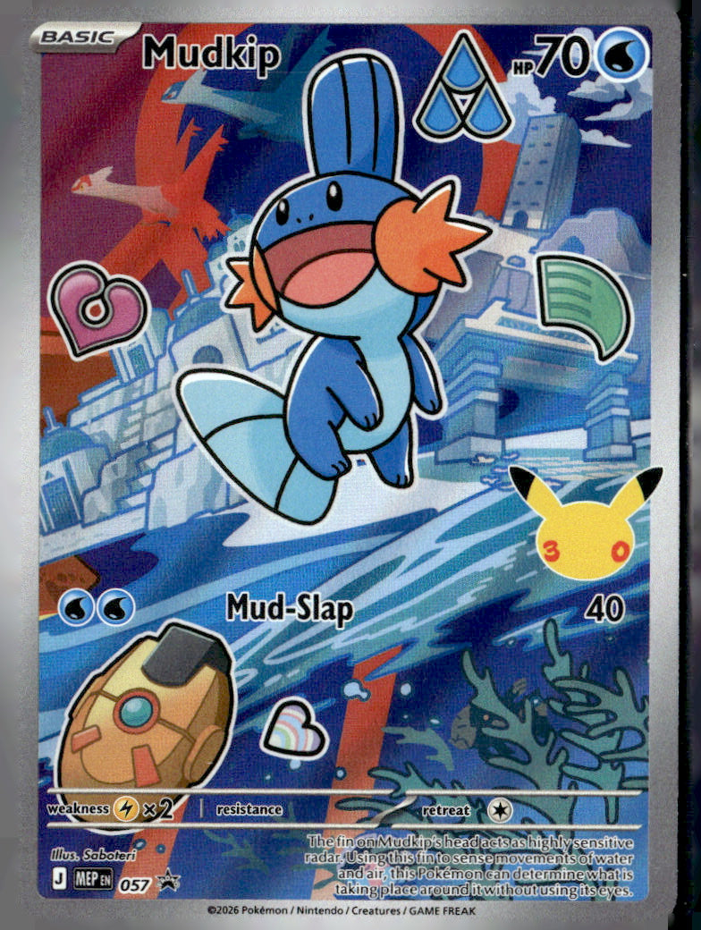 Mega Evolution #57 Mudkip Holo, Promo Near Mint or Better A31