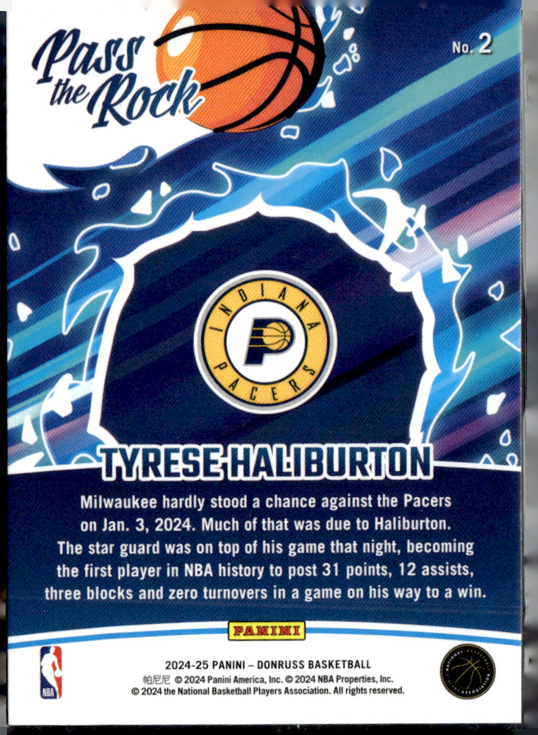 Donruss 2024-25 Donruss #2 Tyrese Haliburton Near Mint or Better A1-4