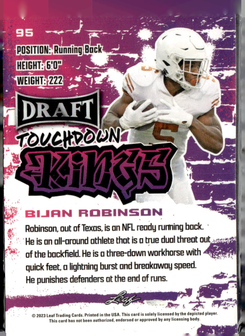 Leaf 2023 Leaf Draft #95 Bijan Robinson Near Mint or Better A1-4