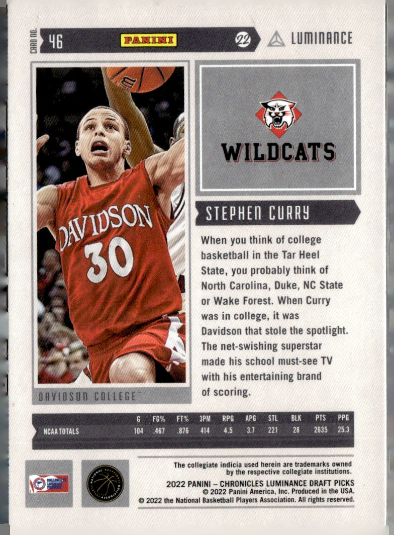 Panini 2022 Panini Chronicles Draft Picks #46 Stephen Curry NM A1-4