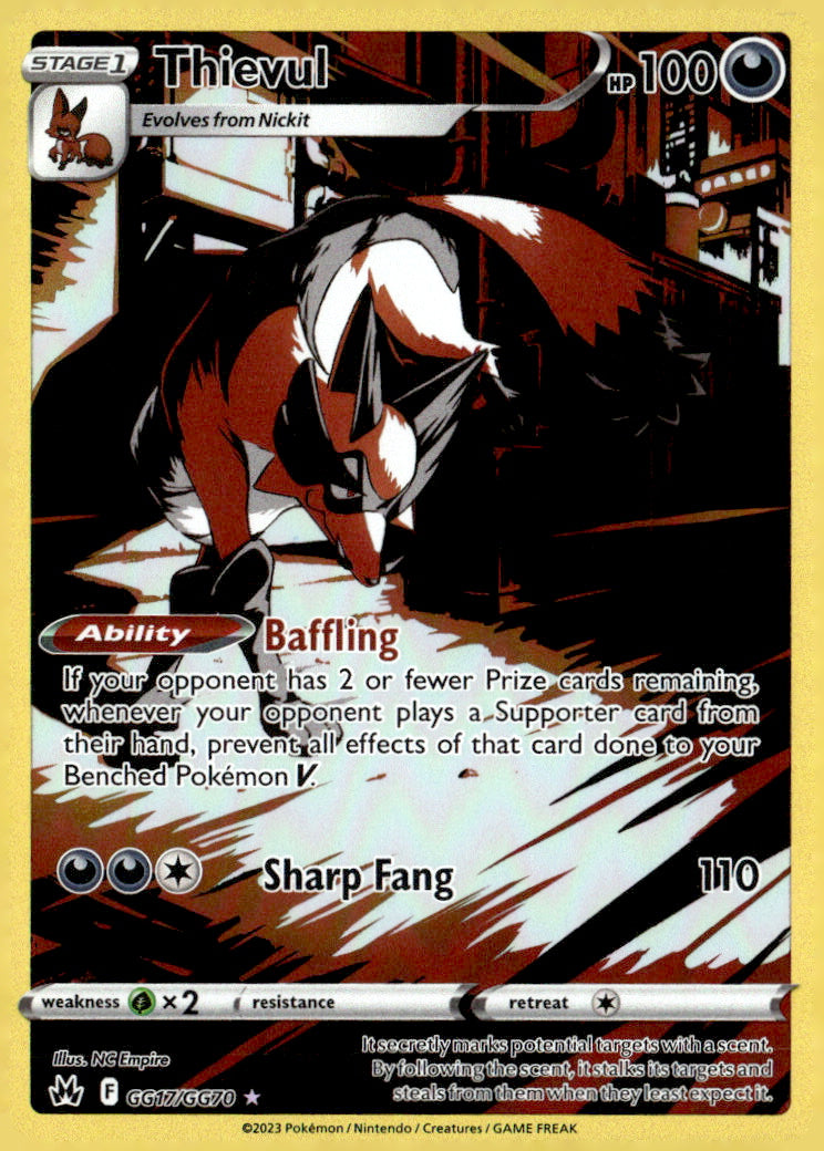 SWSH: Crown Zenith: Galarian Gallery #GG17/GG70 Thievul NM A3-3