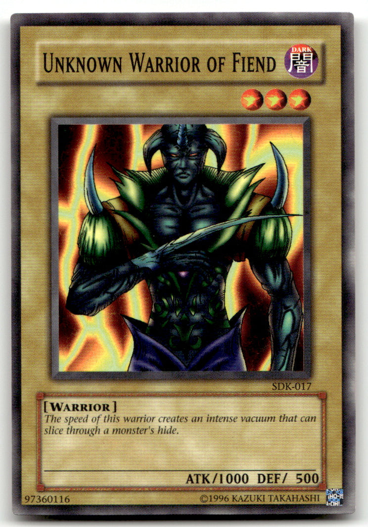 Starter Deck: Kaiba 1ST ED Yu-gi-oh! #SDK-017 Unknown Warrior of Fiend NM B1-2
