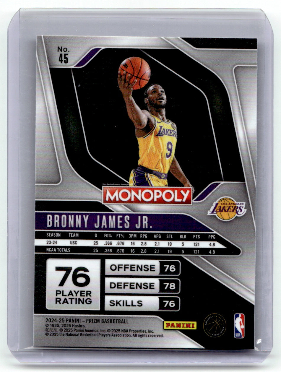 Panini #45 Bronny James Lakers Near Mint or Better A1-7
