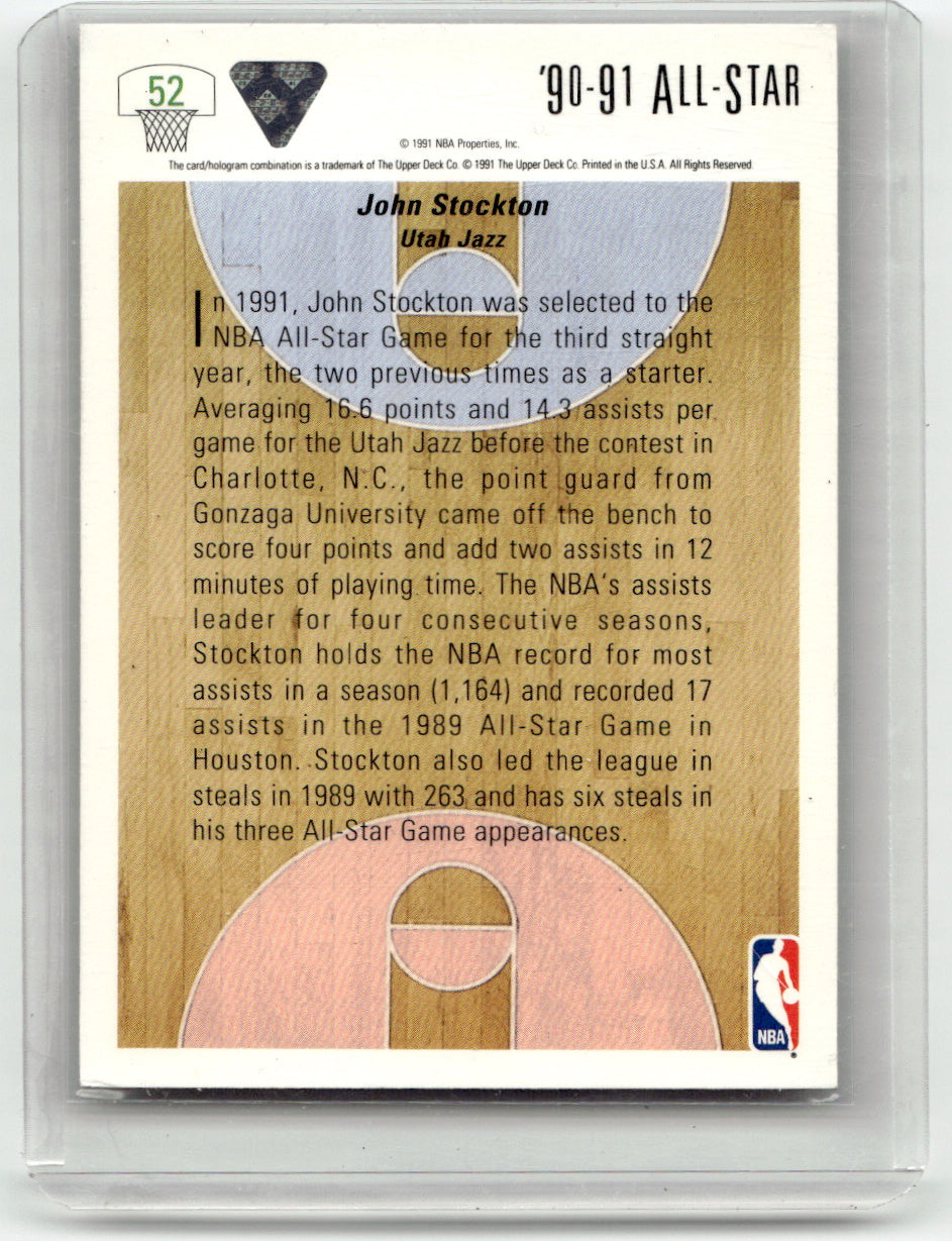 Upper Deck #52 John Stockton Jazz Near Mint or Better A1-7