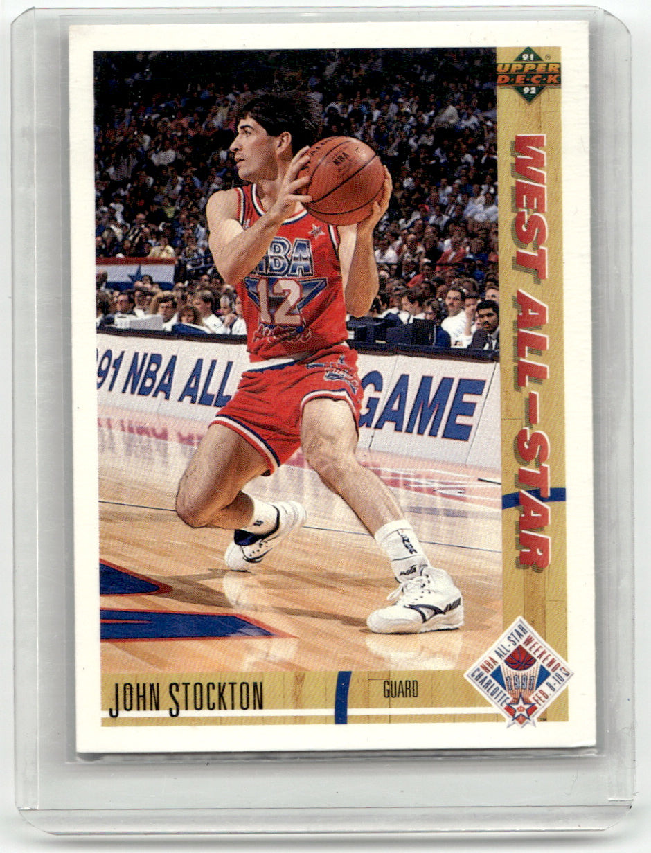 Upper Deck #52 John Stockton Jazz Near Mint or Better A1-7