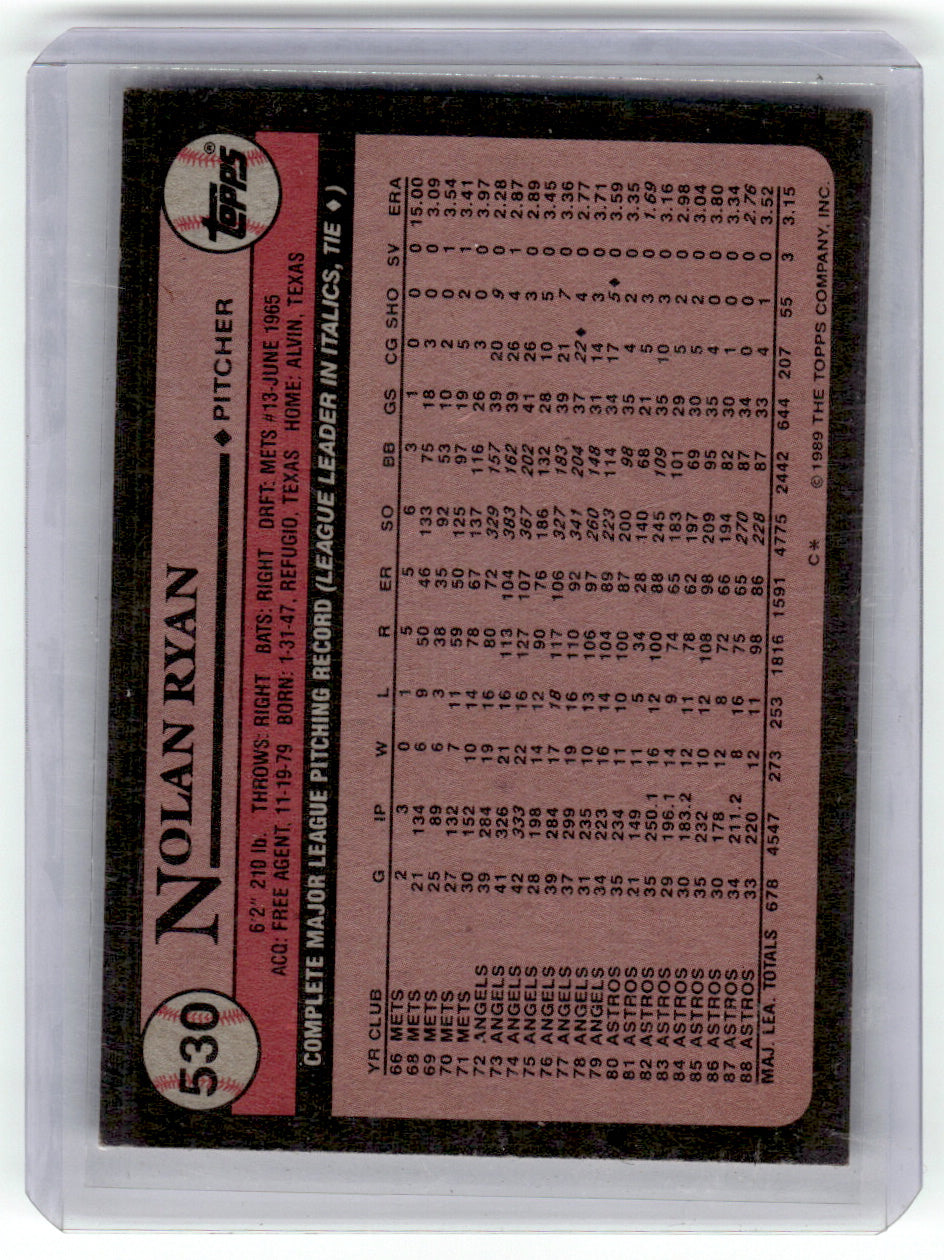 Topps #530 Nolan Ryan Astros Near Mint or Better A1-7