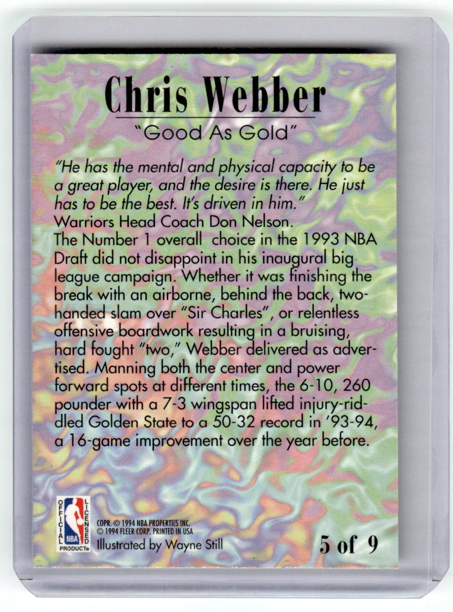 Fleer #5 Chris Webber Warriors Near Mint or Better A1-7