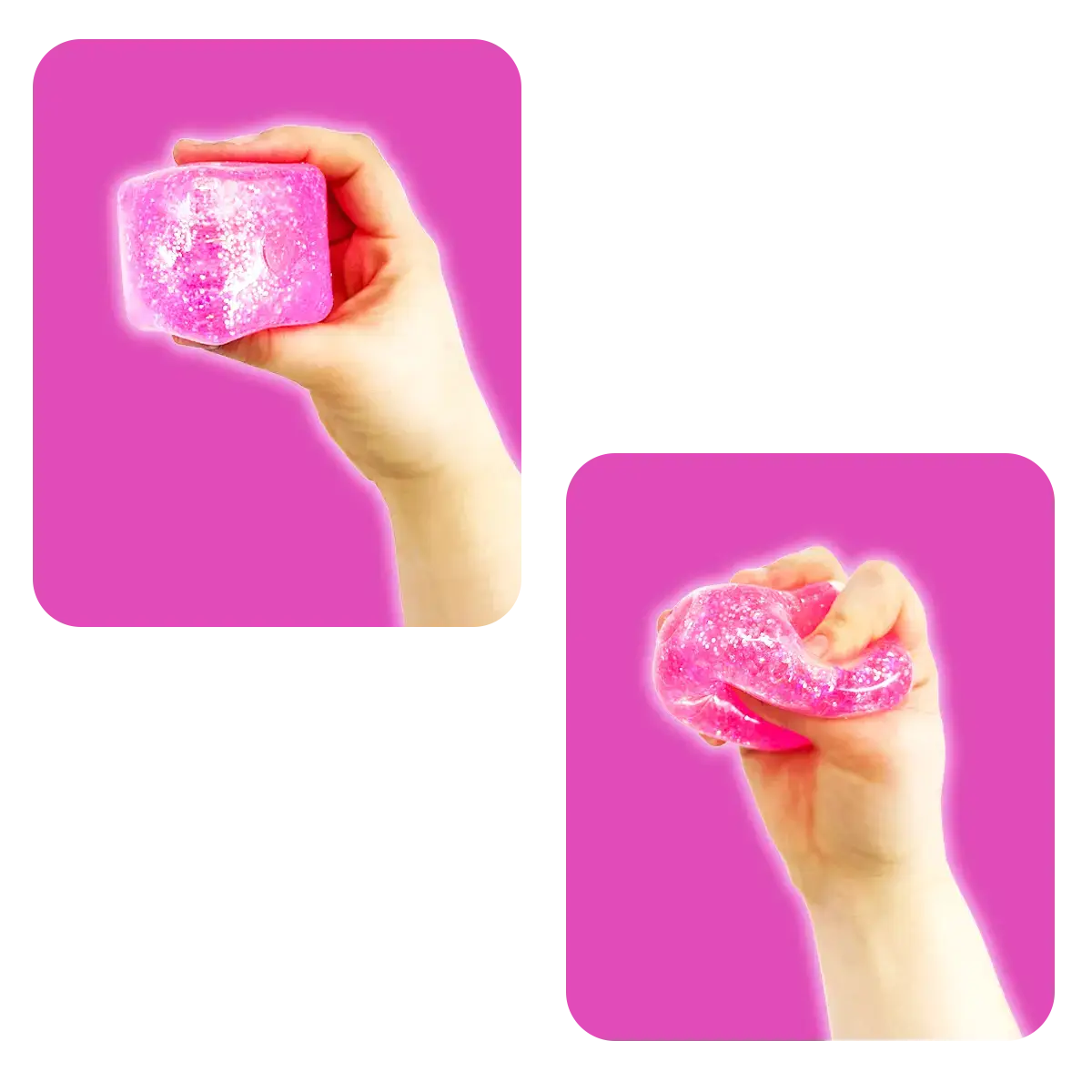 Fun Doh Squish & Squeeze Sparkle Cube Fidget Toy