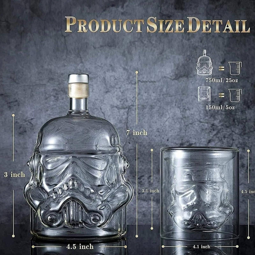 Stormtrooper Bottle Decanter,  Star Wars Storm Trooper Set