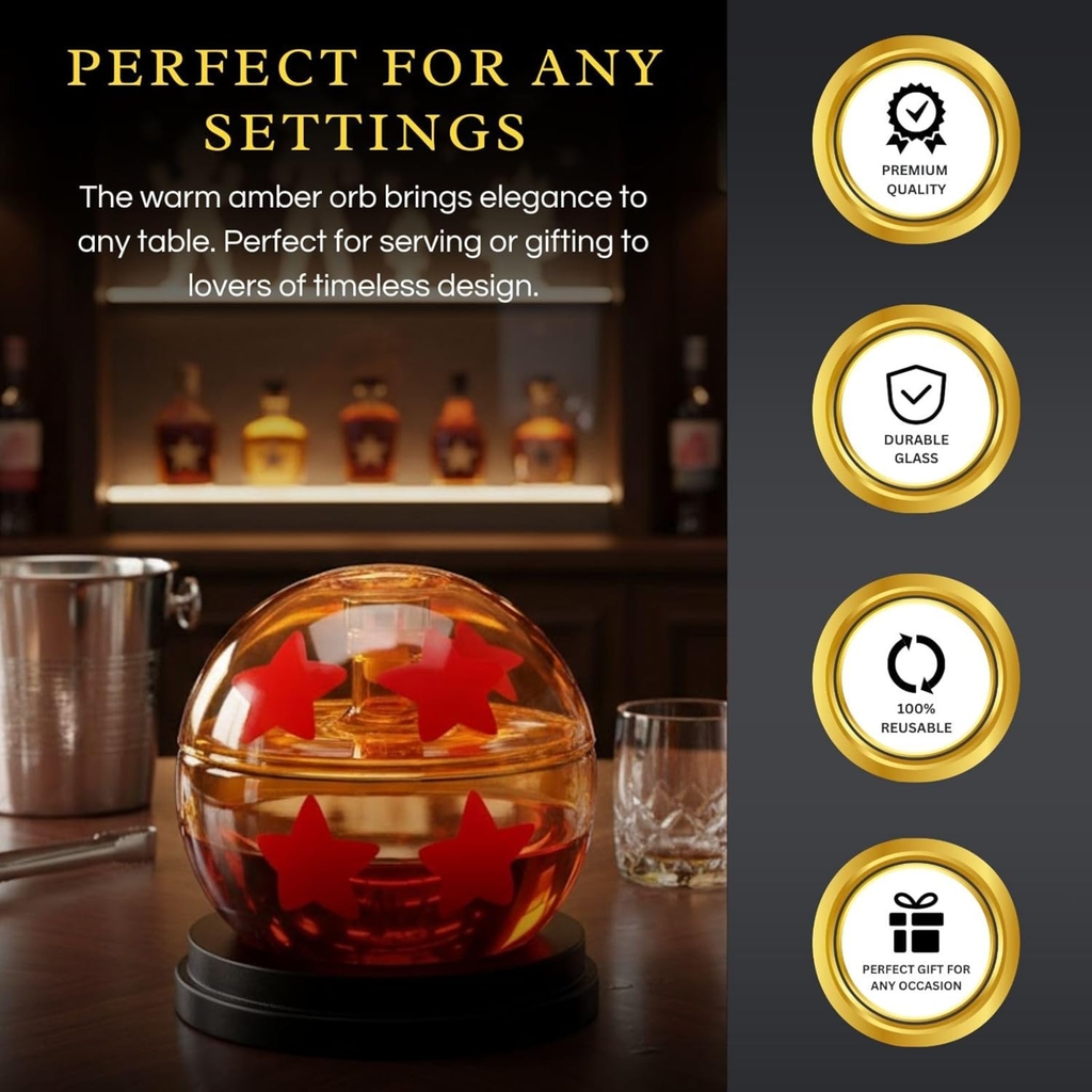 Crystal Glass Stars Balls Dragon Z Ball Decanter 750ml
